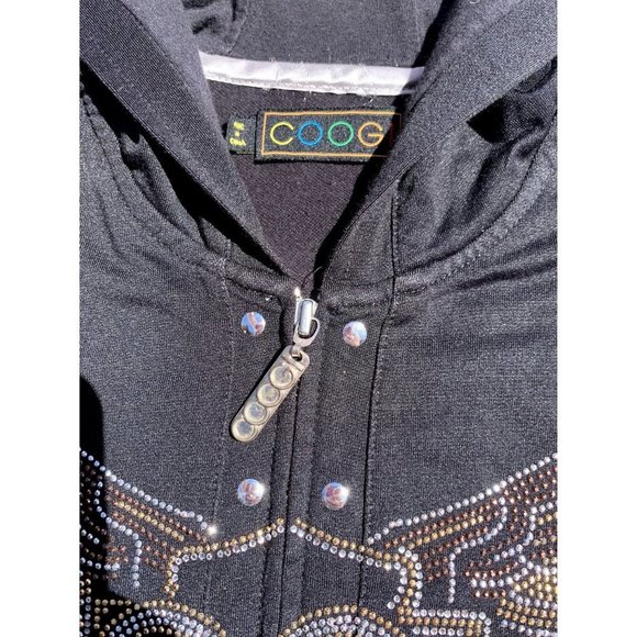 Coogi Women's Hoodie Black Stud Medium Authentic - Picture 6 of 9